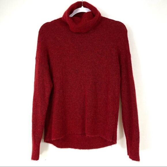 PART two copenhagen red angora blend turtleneck sweater - Picture 1 of 12